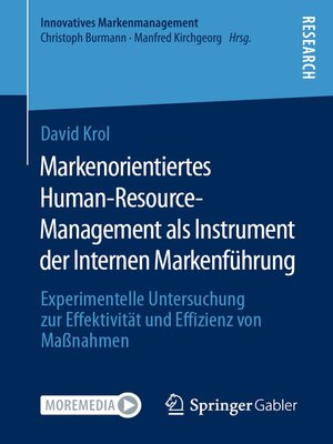 cover image of Markenorientiertes Human-Resource-Management als Instrument der Internen Markenführung